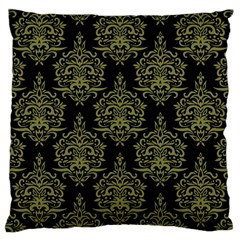 Black And Green Ornament Damask Vintage Large Cushion Case (one Side) by ConteMonfrey