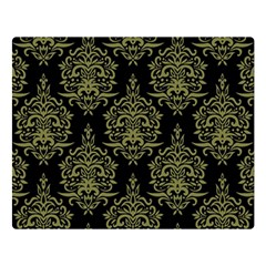 Black And Green Ornament Damask Vintage Double Sided Flano Blanket (large)  by ConteMonfrey