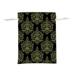 Black And Green Ornament Damask Vintage Lightweight Drawstring Pouch (s) by ConteMonfrey