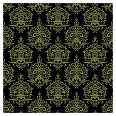 Black And Green Ornament Damask Vintage Lightweight Scarf  by ConteMonfrey