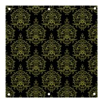 Black And Green Ornament Damask Vintage Banner and Sign 3  x 3  Front