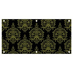 Black And Green Ornament Damask Vintage Banner And Sign 4  X 2  by ConteMonfrey