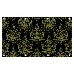 Black And Green Ornament Damask Vintage Banner And Sign 7  X 4  by ConteMonfrey