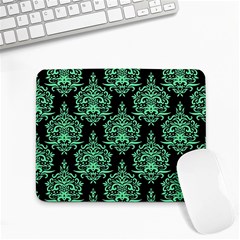 Black And Neon Ornament Damask Vintage Small Mousepad by ConteMonfrey