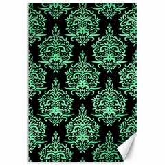 Black And Neon Ornament Damask Vintage Canvas 12  X 18  by ConteMonfrey