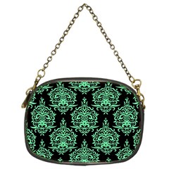 Black And Neon Ornament Damask Vintage Chain Purse (one Side) by ConteMonfrey