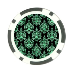 Black And Neon Ornament Damask Vintage Poker Chip Card Guard (10 Pack) by ConteMonfrey