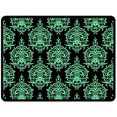 Black And Neon Ornament Damask Vintage Fleece Blanket (large)  by ConteMonfrey