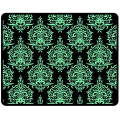 Black And Neon Ornament Damask Vintage Double Sided Fleece Blanket (medium)  by ConteMonfrey