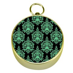 Black And Neon Ornament Damask Vintage Gold Compasses by ConteMonfrey