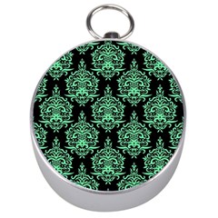 Black And Neon Ornament Damask Vintage Silver Compasses by ConteMonfrey