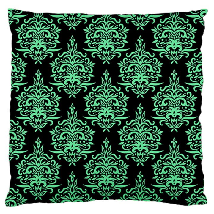 Black And Neon Ornament Damask Vintage Large Flano Cushion Case (One Side)