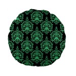 Black And Neon Ornament Damask Vintage Standard 15  Premium Flano Round Cushions Front