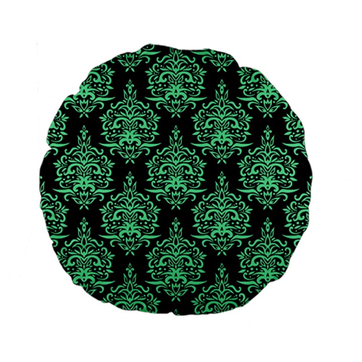 Black And Neon Ornament Damask Vintage Standard 15  Premium Flano Round Cushions