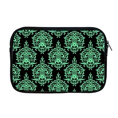 Black And Neon Ornament Damask Vintage Apple Macbook Pro 17  Zipper Case by ConteMonfrey