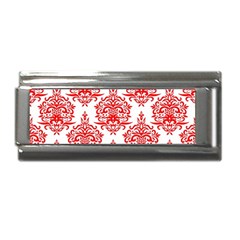 White And Red Ornament Damask Vintage Superlink Italian Charm (9mm)