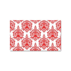 White And Red Ornament Damask Vintage Sticker (rectangular) by ConteMonfrey