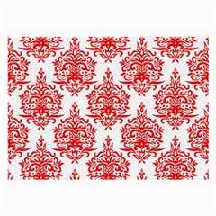 White And Red Ornament Damask Vintage Large Glasses Cloth (2 Sides) by ConteMonfrey