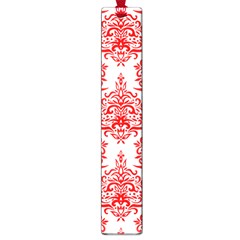 White And Red Ornament Damask Vintage Large Book Marks by ConteMonfrey