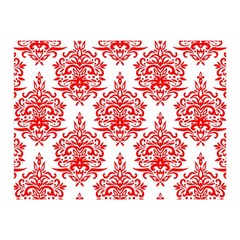 White And Red Ornament Damask Vintage Double Sided Flano Blanket (mini)  by ConteMonfrey