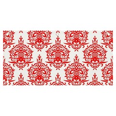 White And Red Ornament Damask Vintage Banner And Sign 6  X 3 