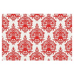 White And Red Ornament Damask Vintage Banner And Sign 6  X 4  by ConteMonfrey