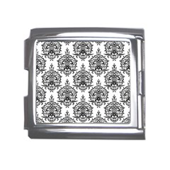 Black And White Ornament Damask Vintage Mega Link Italian Charm (18mm) by ConteMonfrey