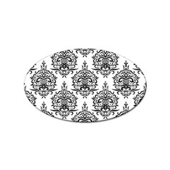 Black And White Ornament Damask Vintage Sticker (oval) by ConteMonfrey