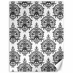 Black And White Ornament Damask Vintage Canvas 12  X 16  by ConteMonfrey