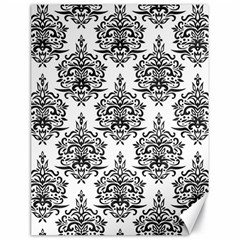 Black And White Ornament Damask Vintage Canvas 18  X 24  by ConteMonfrey