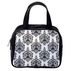 Black And White Ornament Damask Vintage Classic Handbag (one Side) by ConteMonfrey