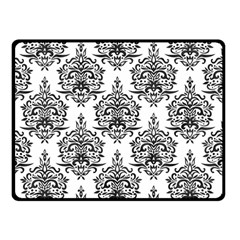 Black And White Ornament Damask Vintage Double Sided Fleece Blanket (small)  by ConteMonfrey