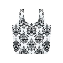 Black And White Ornament Damask Vintage Full Print Recycle Bag (s) by ConteMonfrey