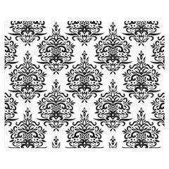 Black And White Ornament Damask Vintage Double Sided Flano Blanket (medium)  by ConteMonfrey