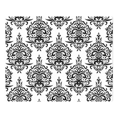 Black And White Ornament Damask Vintage Double Sided Flano Blanket (large)  by ConteMonfrey