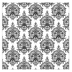 Black And White Ornament Damask Vintage Square Satin Scarf (36  X 36 ) by ConteMonfrey