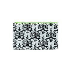 Black And White Ornament Damask Vintage Cosmetic Bag (xs) by ConteMonfrey