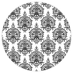 Black And White Ornament Damask Vintage Round Trivet by ConteMonfrey