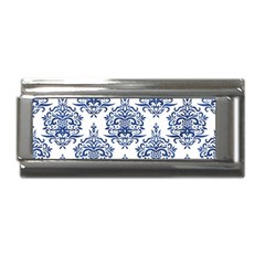 Blue And White Ornament Damask Vintage Superlink Italian Charm (9mm) by ConteMonfrey