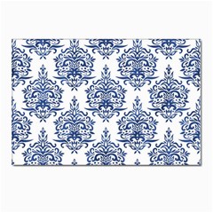 Blue And White Ornament Damask Vintage Postcards 5  X 7  (pkg Of 10)