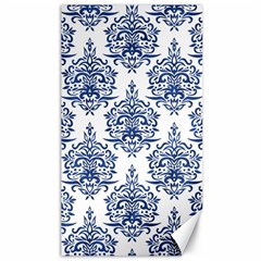 Blue And White Ornament Damask Vintage Canvas 40  X 72  by ConteMonfrey