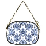 Blue And White Ornament Damask Vintage Chain Purse (One Side) Front