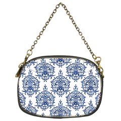 Blue And White Ornament Damask Vintage Chain Purse (two Sides) by ConteMonfrey