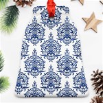 Blue And White Ornament Damask Vintage Bell Ornament (Two Sides) Front