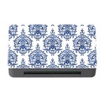 Blue And White Ornament Damask Vintage Memory Card Reader with CF Front