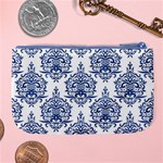 Blue And White Ornament Damask Vintage Large Coin Purse Back