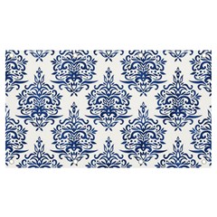 Blue And White Ornament Damask Vintage Banner And Sign 7  X 4 