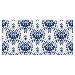 Blue And White Ornament Damask Vintage Banner And Sign 8  X 4  by ConteMonfrey