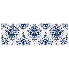 Blue And White Ornament Damask Vintage Banner And Sign 12  X 4  by ConteMonfrey