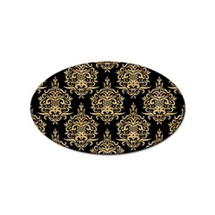 Black And Cream Ornament Damask Vintage Sticker Oval (10 Pack) by ConteMonfrey